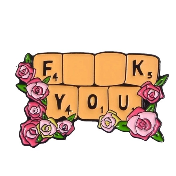 Accessories - 1 LEFT‼️ Funny Rude Large Scrabble Enamel Pin F*CK YOU